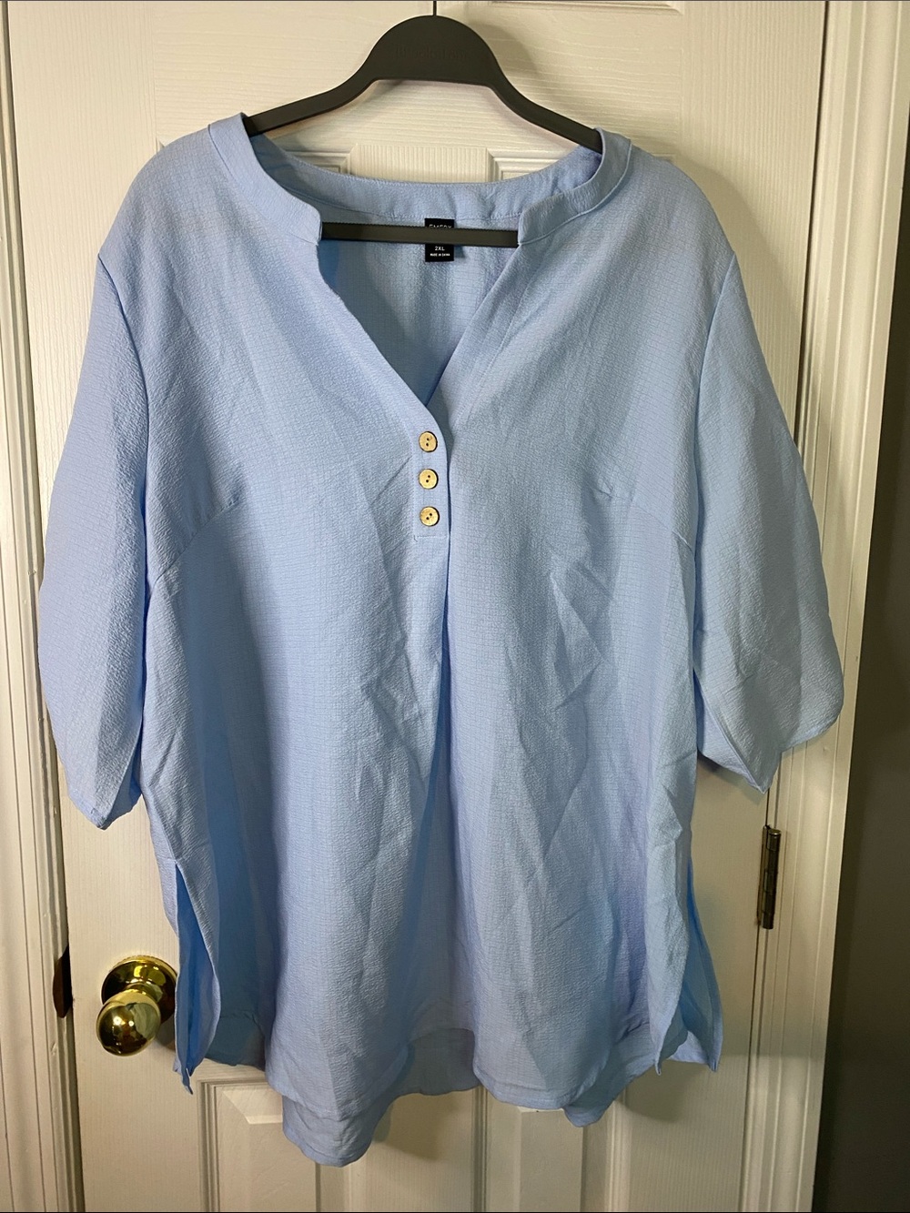 Emery Rose Light Blue Blouse Size 2XLarge.